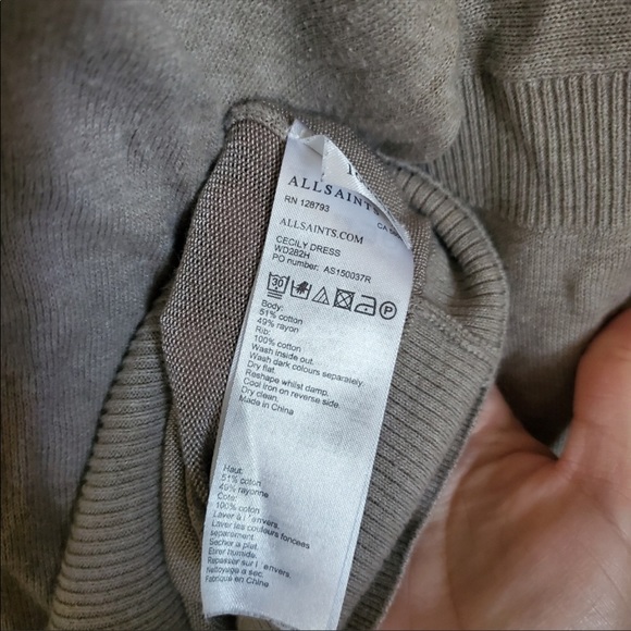 Allsaints gray Cecily Dress small - Picture 4 of 9